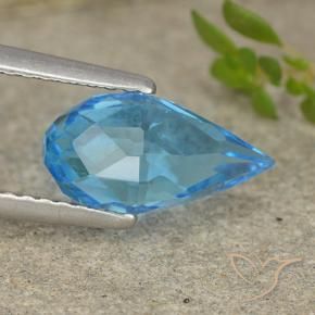 2.58 ct Blue Topaz Stone, Natural Topaz in Undrilled Briolette Teardrop Shape for Sale