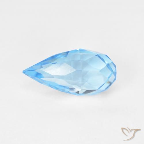 2.77ct Natural Swiss Blue Topaz, Briolette, VVS-VS
