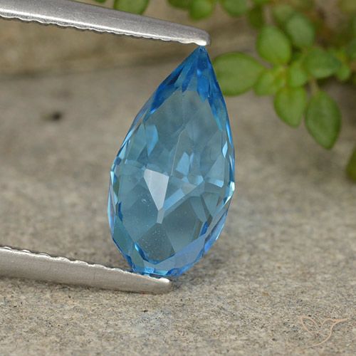 2.68ct Natural Swiss Blue Topaz, Briolette, VVS-VS