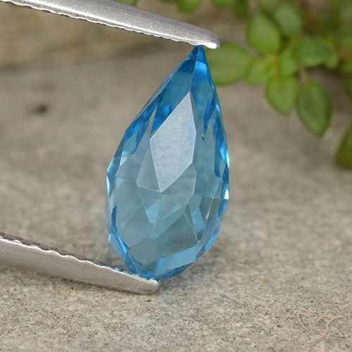 2.59ct Natural Swiss Blue Topaz, Briolette, VVS-VS