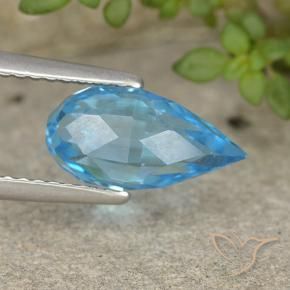 2.82 ct Blue Topaz Stone, Natural Topaz in Undrilled Briolette Teardrop Shape for Sale