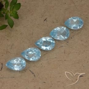 2.71 ctw Blue Topaz Stones, Natural Topaz in Pear Facet Shape for Sale