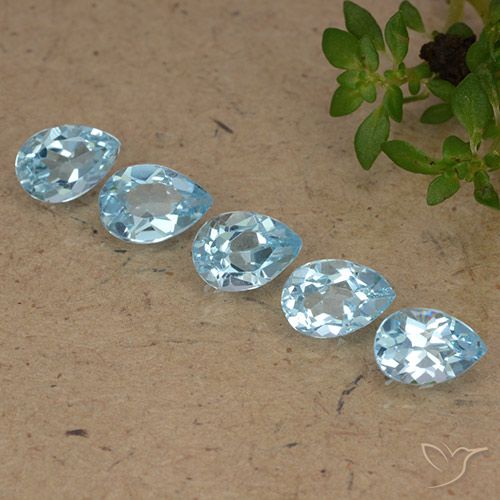 Azul Cielo Topacio Gema - 0.6ct Corte en forma de pera (ID: 487609)