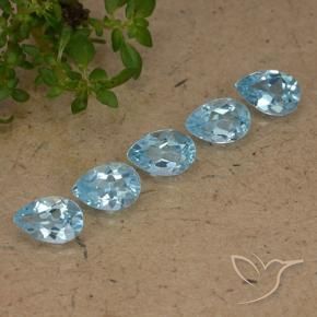 2.46 ctw Blue Topaz Stones, Natural Topaz in Pear Facet Shape for Sale