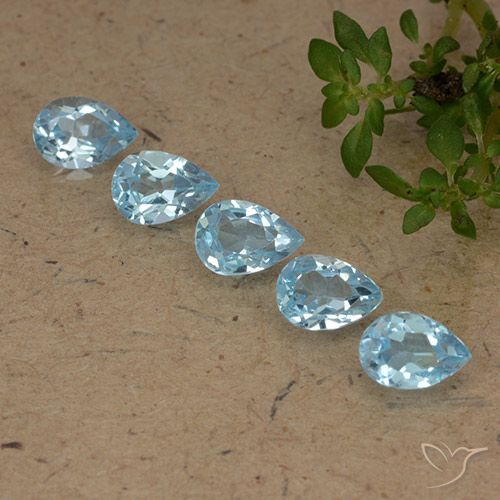 2.78ctw Natural Sky Blue Topaz, Pear Shape, VVS-VS