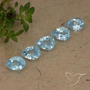 2.78 ctw Blue Topaz Stones, Natural Topaz in Pear Facet Shape for Sale