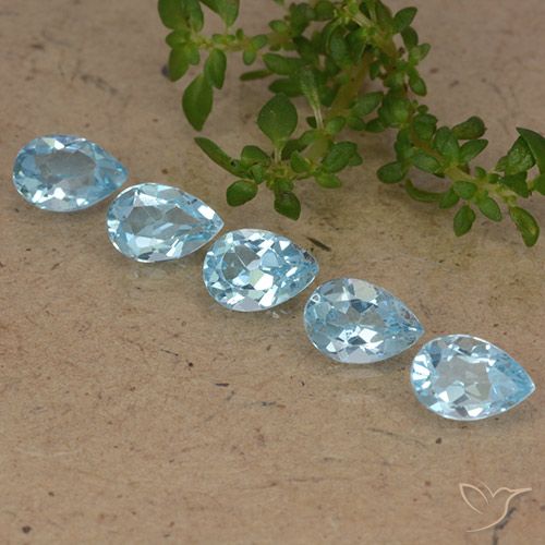 2.55ctw Natural Sky Blue Topaz, Pear Shape, VVS-VS