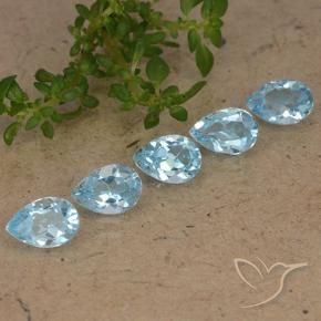 2.55 ctw Blue Topaz Stones, Natural Topaz in Pear Facet Shape for Sale