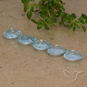 Topaz Gemstones in 6 x 4.2 mm Size for Sale, Topaz Stones in Sky Blue Color