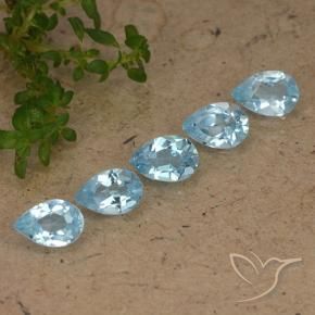 2.32 ctw Blue Topaz Stones, Natural Topaz in Pear Facet Shape for Sale
