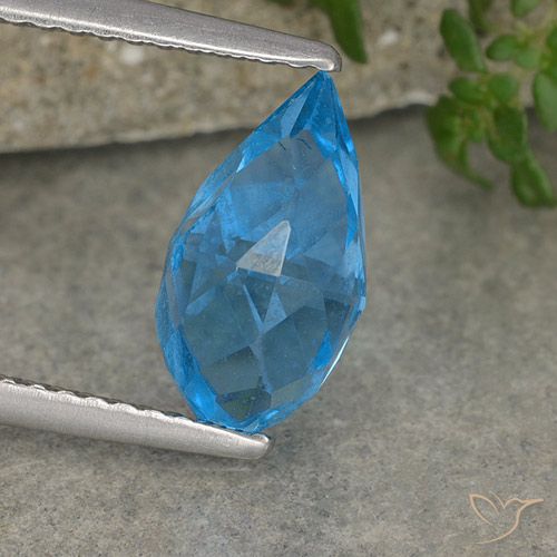 2.67ct Natural Swiss Blue Topaz, Briolette, VVS-VS