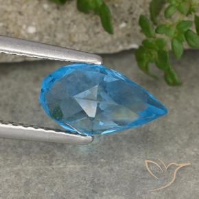 2.67 ct Blue Topaz Stone, Natural Topaz in Undrilled Briolette Teardrop Shape for Sale