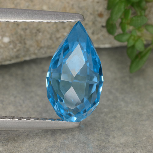 Blue Topaz Gem - 2.6ct Undrilled Briolette Teardrop (ID: 487707)
