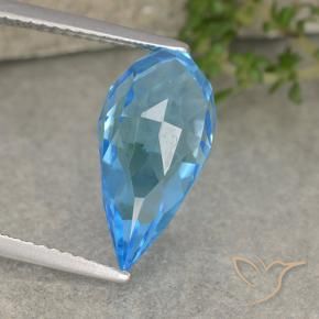 Topaz Gemstone in 14.9 x 7.8 mm Size for Sale, Topaz Stone in Swiss Blue Color