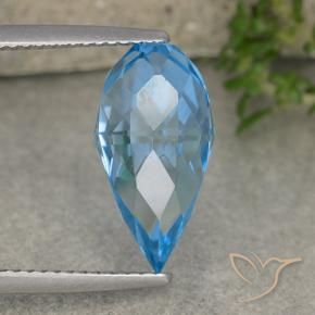 Topaz Gemstone in 14.9 x 7.7 mm Size for Sale, Topaz Stone in Swiss Blue Color