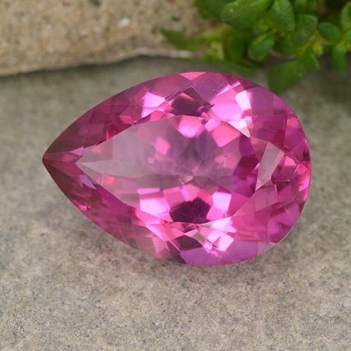 6.64 ct Pink Topaz Stone, Natural Topaz in Pear Facet Shape for Sale