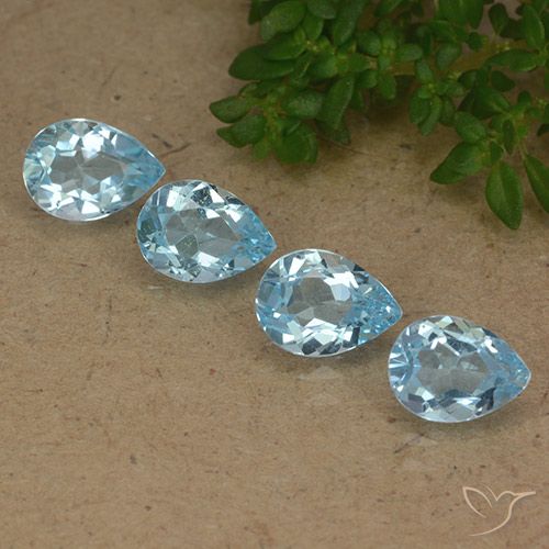 3.15ctw Natural Sky Blue Topaz, Pear Shape, VVS-VS