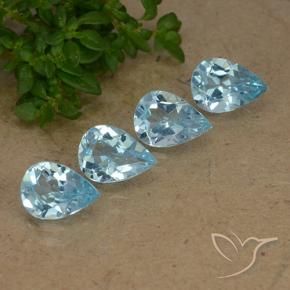 2.88 ctw Blue Topaz Stones, Natural Topaz in Pear Facet Shape for Sale