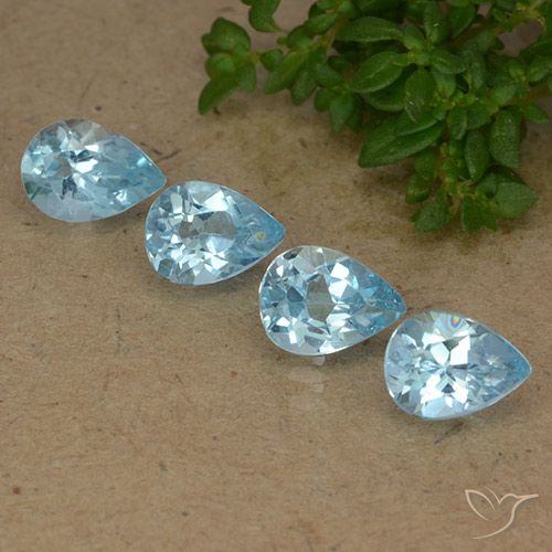 2.88ctw Natural Swiss Blue Topaz, Pear Shape, VVS-VS