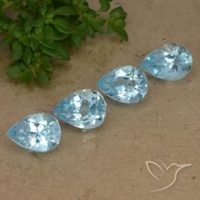 2.88 ctw Blue Topaz Stones, Natural Topaz in Pear Facet Shape for Sale