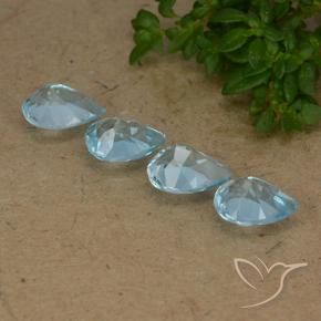 Topaz Gemstones in 6.5 x 4.9 mm Size for Sale, Topaz Stones in Swiss Blue Color