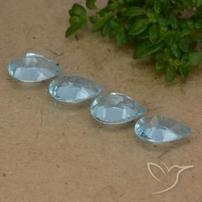 Topaz Gemstones in 7 x 5 mm (calibrated) Size for Sale, Topaz Stones in Swiss Blue Color
