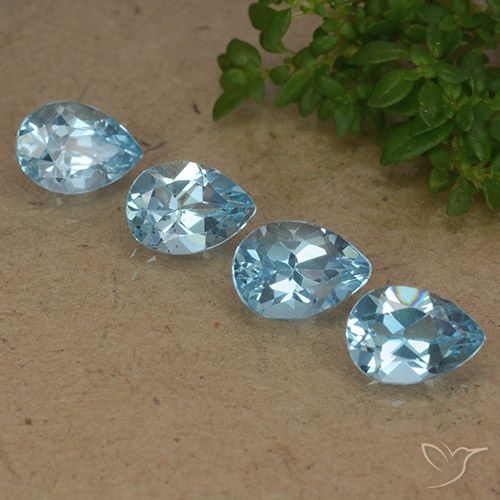 3.61ctw Natural Sky Blue Topaz, Pear Shape, VVS-VS