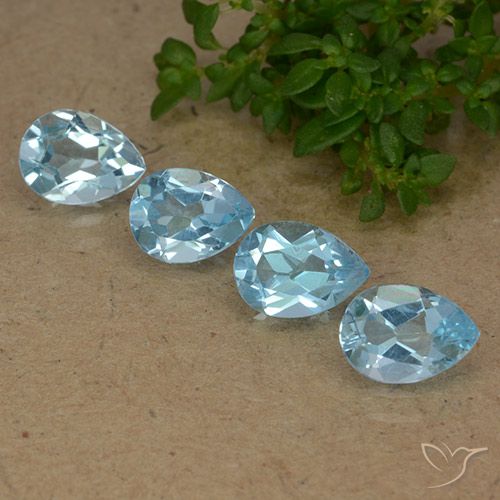 3.36ctw Natural Sky Blue Topaz, Pear Shape, VVS-VS
