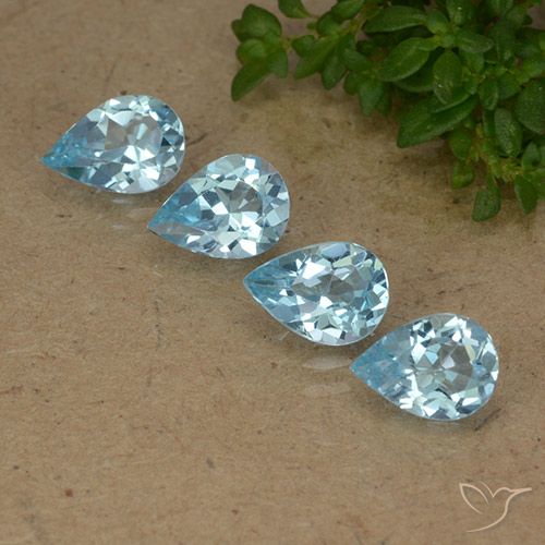 2.68ctw Natural Sky Blue Topaz, Pear Shape, VVS-VS
