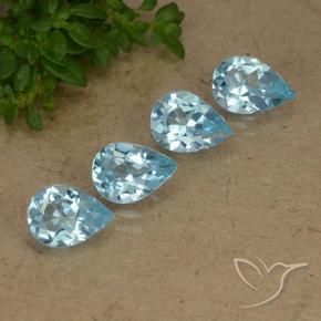 2.68 ctw Blue Topaz Stones, Natural Topaz in Pear Facet Shape for Sale