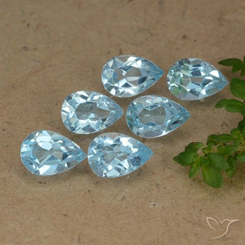 3.11ctw Natural Sky Blue Topaz, Pear Shape, VVS-VS
