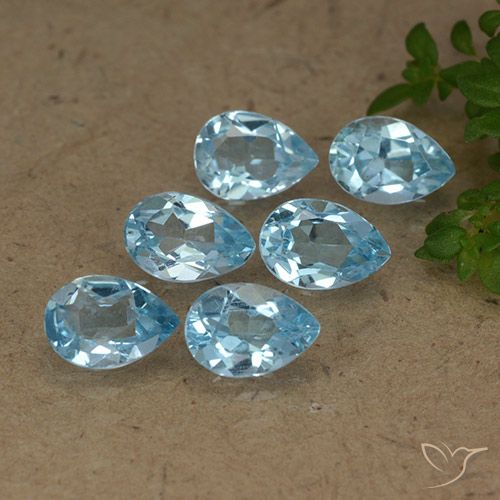 3.28ctw Natural Sky Blue Topaz, Pear Shape, VVS-VS