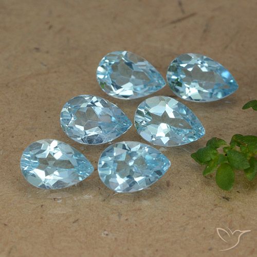 Свисс-Блю Топаз Камень - 0.5ct Фасетная Груша (ID: 488130)