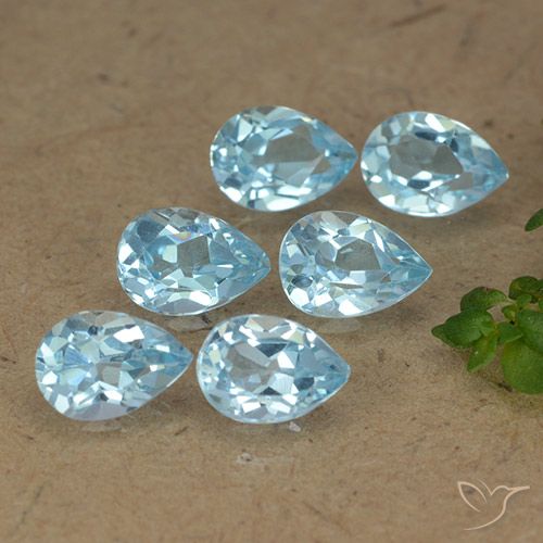 3.21ctw Natural Sky Blue Topaz, Pear Shape, VVS-VS