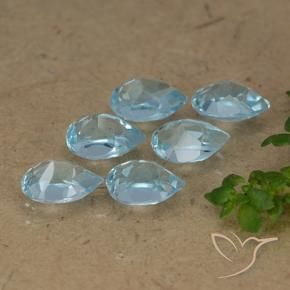 Topaz Gemstones in 6 x 4 mm (calibrated) Size for Sale, Topaz Stones in Sky Blue Color