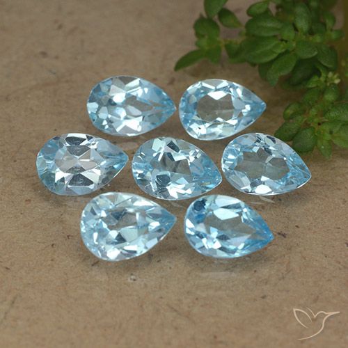 3.83ctw Natural Sky Blue Topaz, Pear Shape, VVS-VS