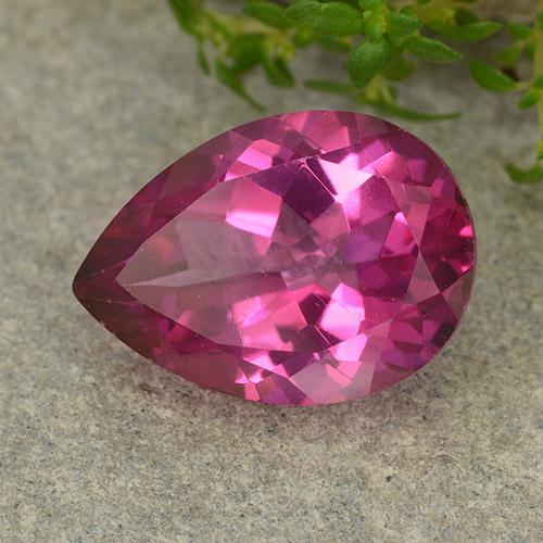 6.44 ct Pink Topaz Stone, Natural Topaz in Pear Facet Shape for Sale