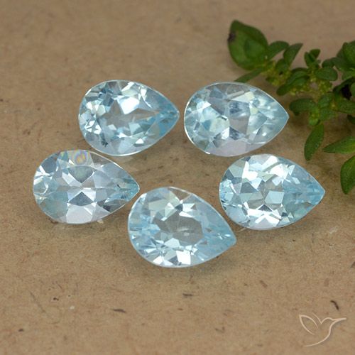 4.39ctw Natural Sky Blue Topaz, Pear Shape, VVS-VS