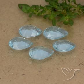 Topaz Gemstones in 7 x 5 mm (calibrated) Size for Sale, Topaz Stones in Swiss Blue Color
