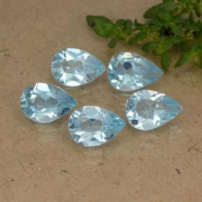 Cyan Blue Топаз Камень - 0.8ct Фасетная Груша (ID: 488236)