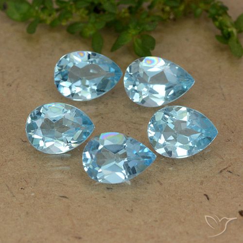 4.36ctw Natural Sky Blue Topaz, Pear Shape, VVS-VS
