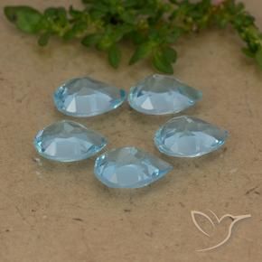 Topaz Gemstones in 7 x 5 mm (calibrated) Size for Sale, Topaz Stones in Sky Blue Color