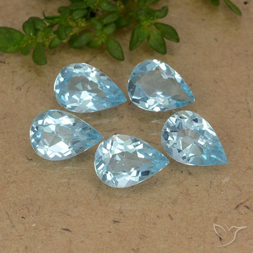 3.33ctw Natural Sky Blue Topaz, Pear Shape, VVS-VS