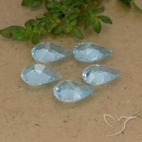 Topaz Gemstones in 7 x 4.7 mm Size for Sale, Topaz Stones in Sky Blue Color