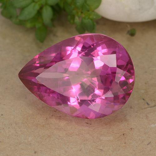 6.73 ct Pink Topaz Stone, Natural Topaz in Pear Facet Shape for Sale
