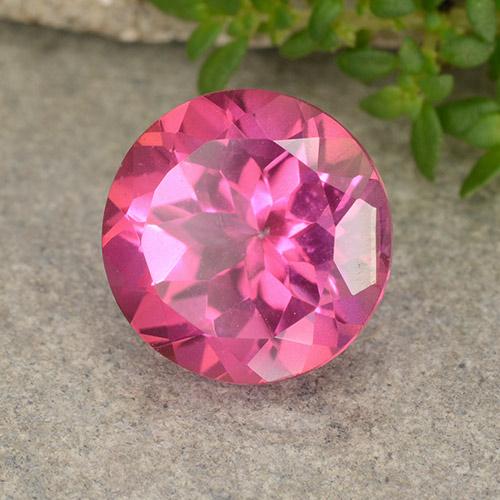 4.13 ct Pink Topaz Stone, Natural Topaz in Round Facet Shape for Sale