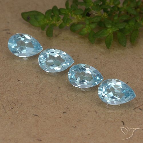2.12ctw Natural Sky Blue Topaz, Pear Shape, VVS-VS