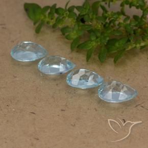 Topaz Gemstones in 6 x 4 mm (calibrated) Size for Sale, Topaz Stones in Sky Blue Color