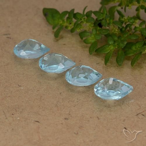 Topaz Gemstones in 6.2 x 4.2 mm Size for Sale, Topaz Stones in Swiss Blue Color