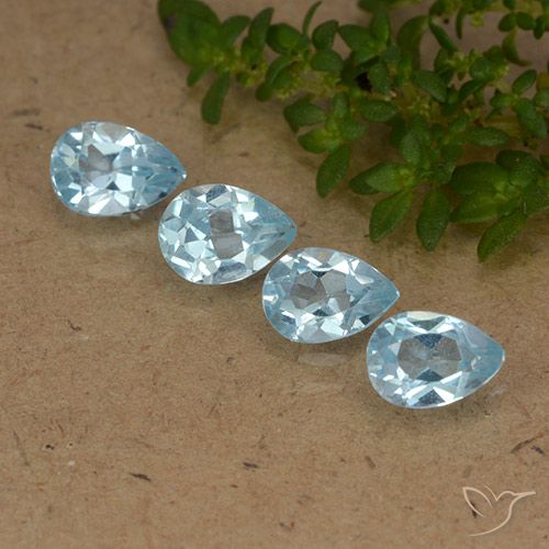 2.16ctw Natural Sky Blue Topaz, Pear Shape, VVS-VS